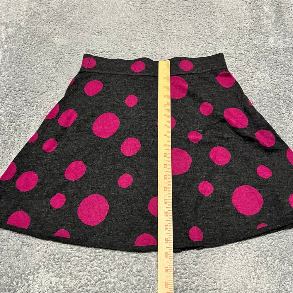 Krimson Klover Skirt Womens Small Gray Pink Merino Wool Silk Blend Polka Dot - Picture 4 of 6